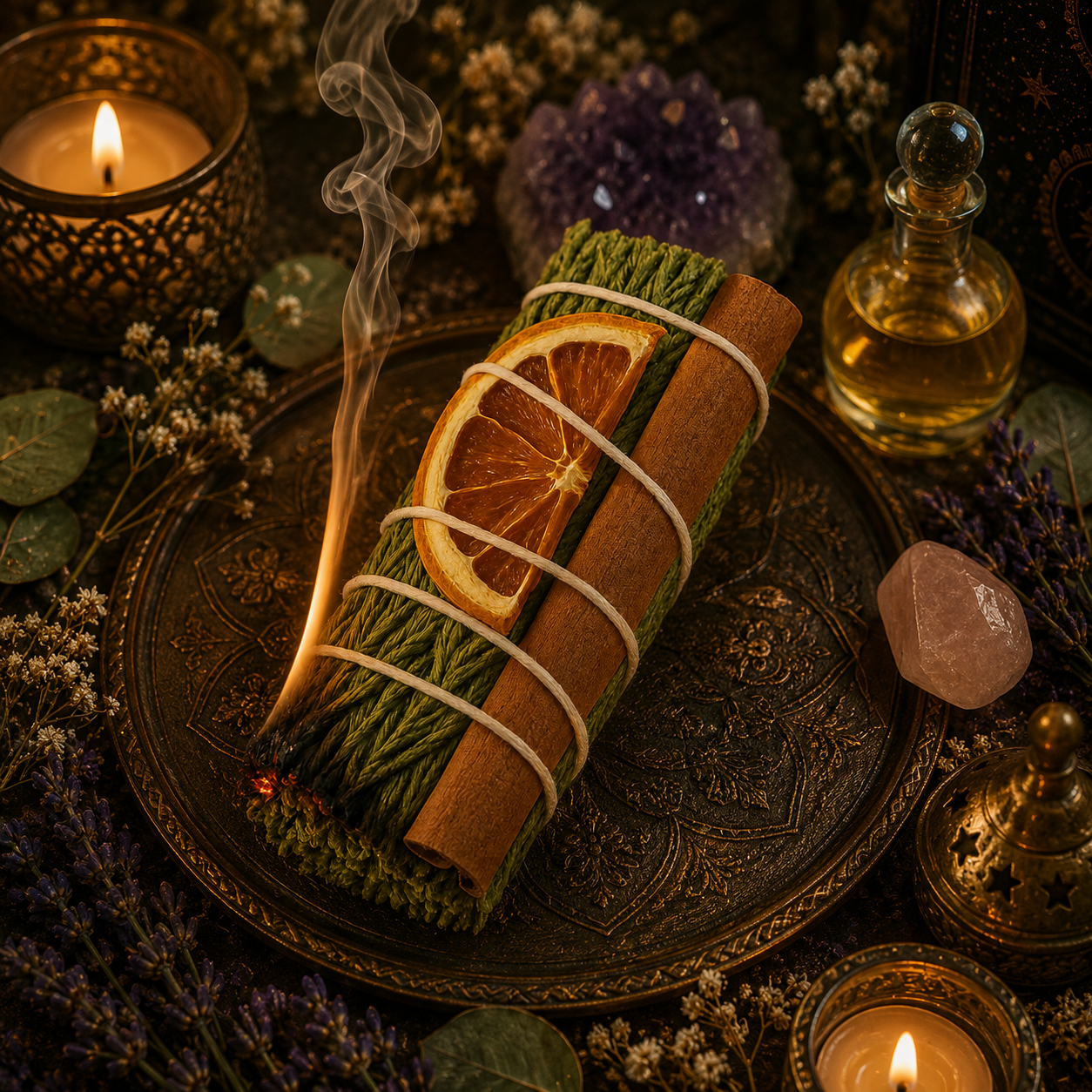 Cleansing and Smudging with Cedar, Orange, and Cinnamon