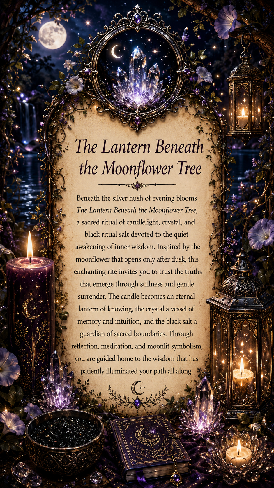 The Lantern Beneath the Moonflower Tree